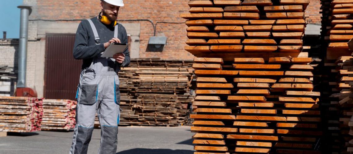 homem utilizando uma planilha para controle de estoque de obras